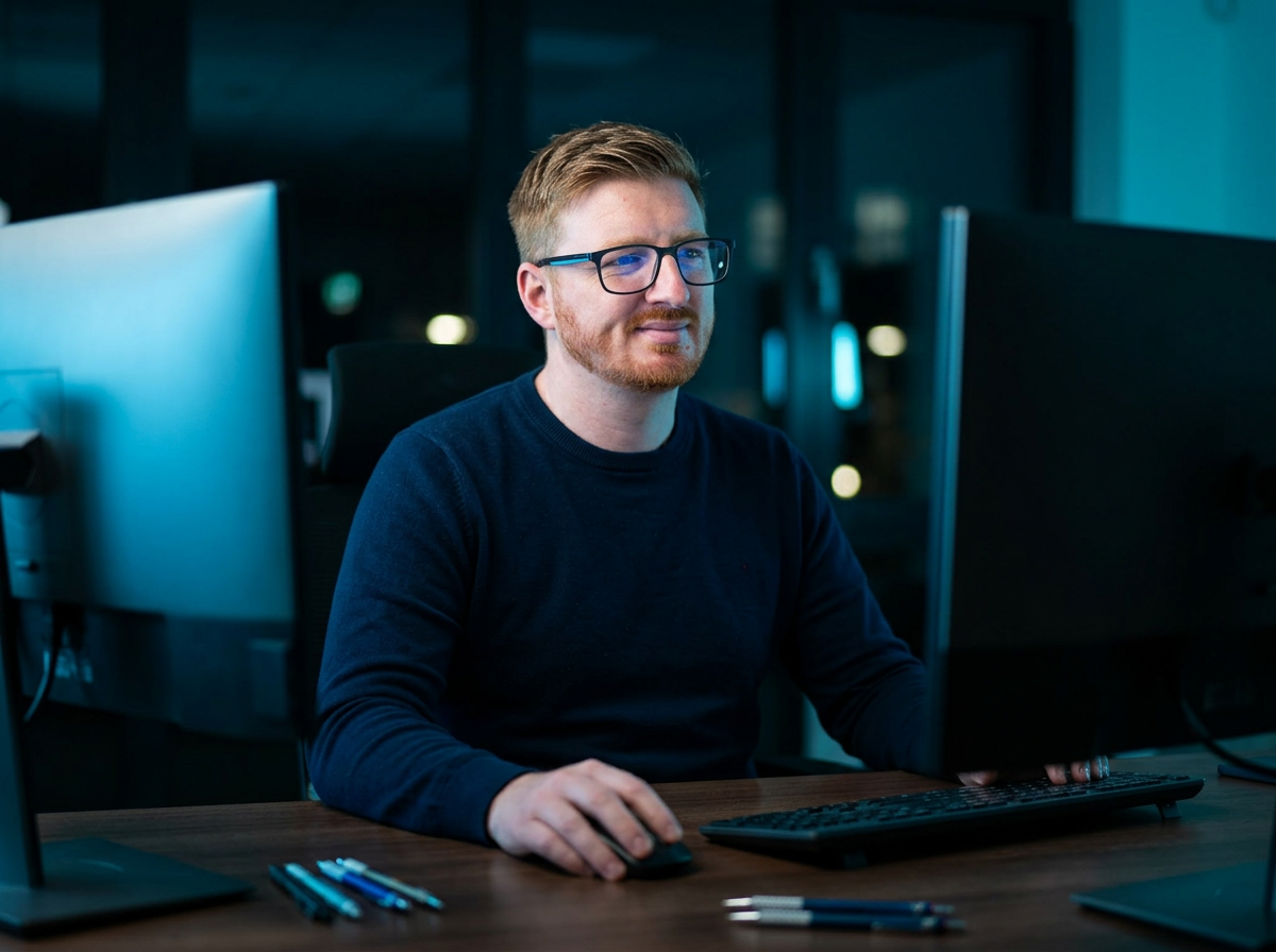 Liam working